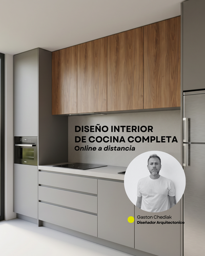 Diseño Interior Cocina Completa Online | Render 3D + Planos + Lista de Compras
