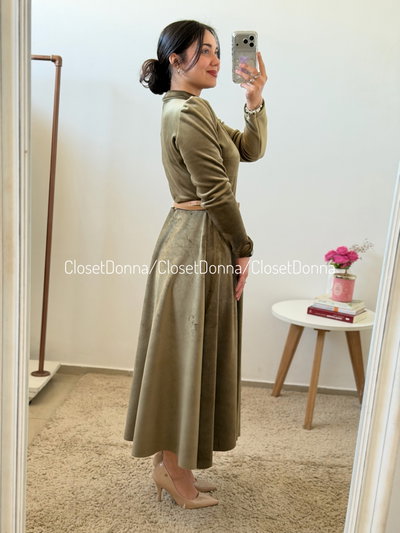 Vestido Pranny (Verde) - Talles M a 2XL (Busto hasta 135)