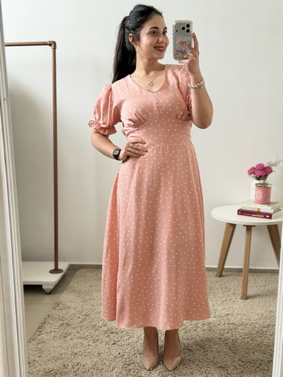 Vestido Lunares (Rosa) - Talle único (Busto hasta 105)