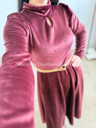 Vestido Pranny (Bordó) - Talles S a XL (Busto hasta 120)