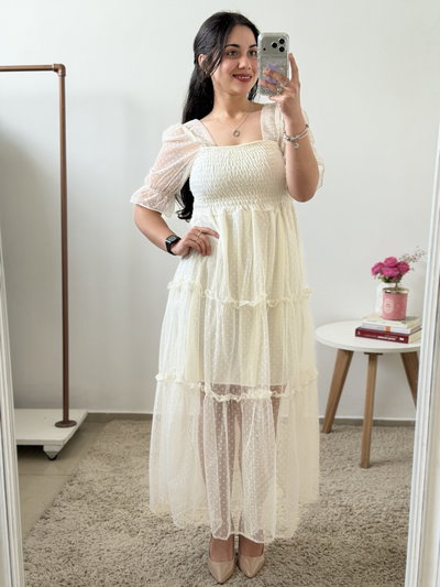 Vestido Ximena (Blanco) - Talle único (Busto hasta 105)