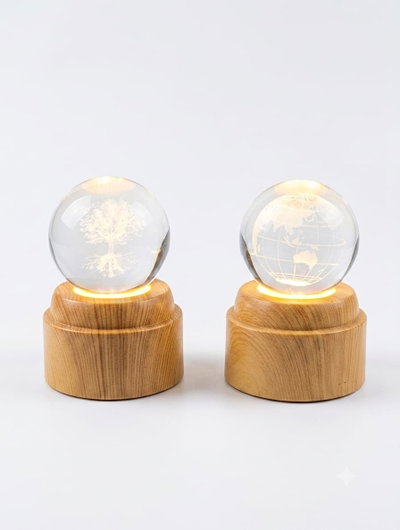 ESFERA CON LUZ 6CM ROTATIVA