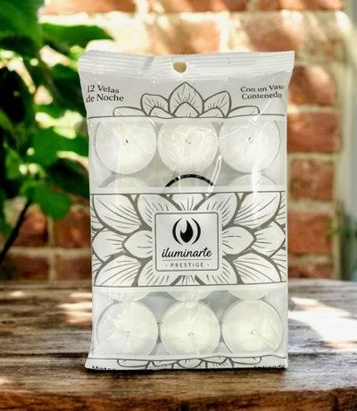 VELA DE NOCHE ILUMINARTE x12 (BLANCA)