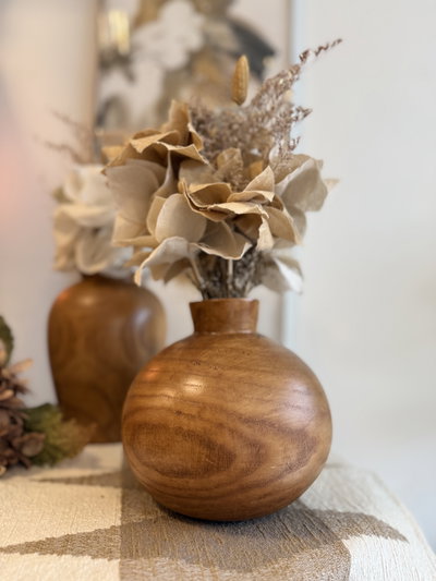 Floreros de madera 