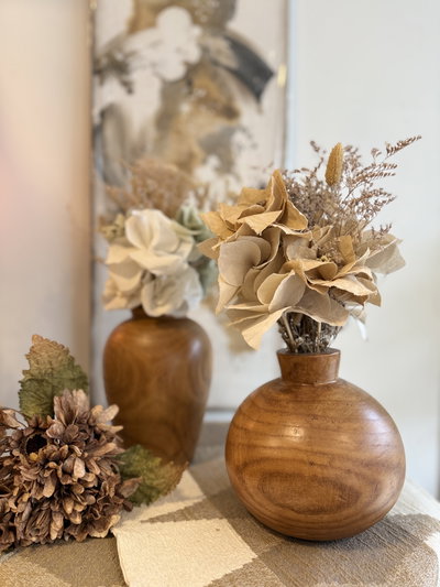 Floreros de madera 
