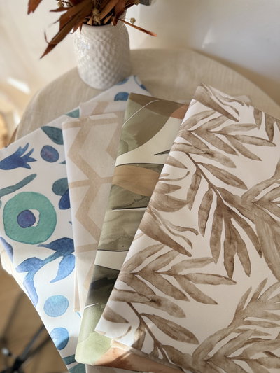 Manteles impermeables de eco cuero estampados 