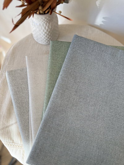 Manteles impermeables de eco cuero lisos símil lino 