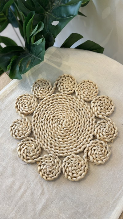 Individual flor de fibras naturales 