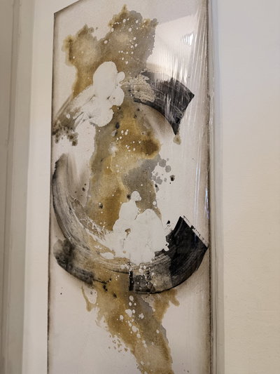 Cuadro pintado a mano en tonos beige 