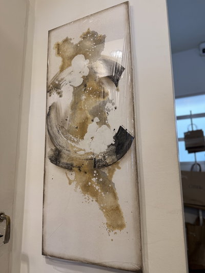 Cuadro pintado a mano en tonos beige 