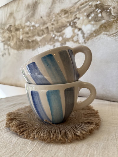 Tazas rústicas azules 