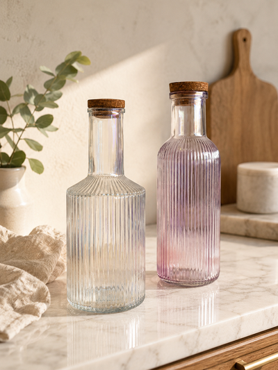 Botellas de agua tornasoladas