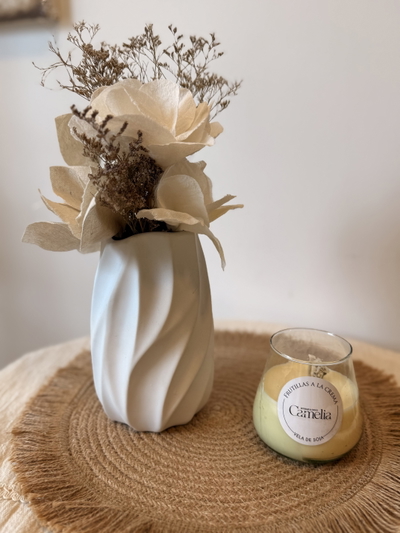 Florero líneas blanco 