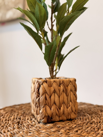 Planta artificial maceta de fibras naturales
