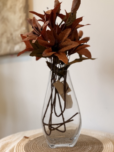 Florero ‘bombé’ de vidrio 