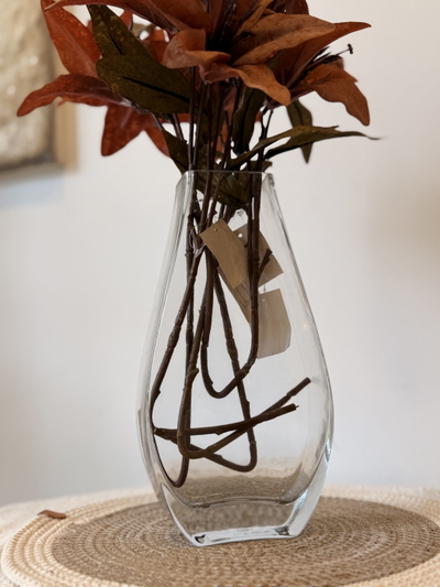 Florero ‘bombé’ de vidrio 