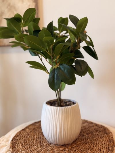 Planta artificial maceta blanca
