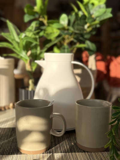 Taza rústica verde 