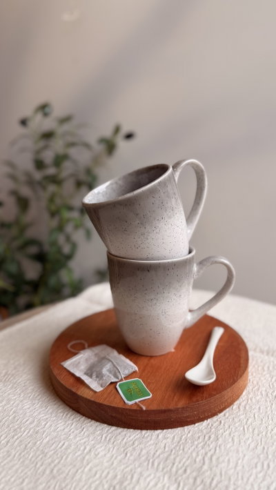 Taza jaspeada gris
