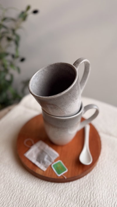 Taza jaspeada gris