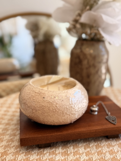 Vela de cerámica ‘Oval rústica’ 