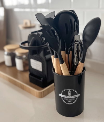Set de utensilios color negro 