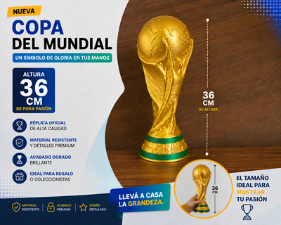 🏆 Copa del Mundial – Réplica 36 cm | Pasión que se ve y se siente