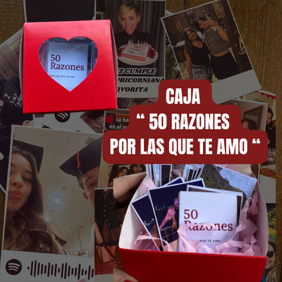 Caja "50 Razones por las que te amo"