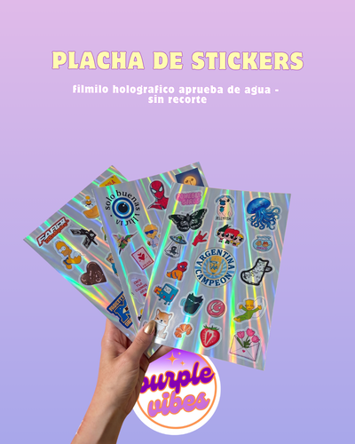 Plancha de Stickers Personalizados (Resistentes al Agua)