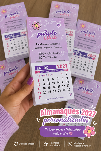 50 almanaques 2027 personalizados imantado