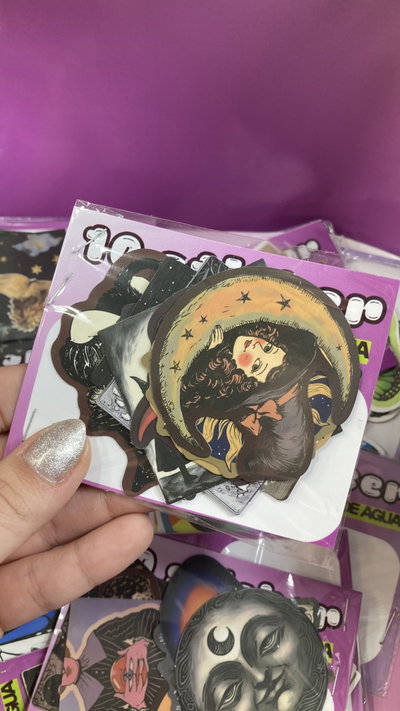 Combo de 10 stickers a prueba de agua dark místico 