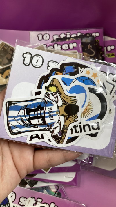 Combo de 10 stickers a prueba de agua argentina