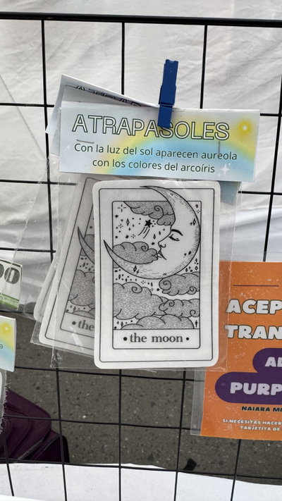 atrapasoles en stickers modelo carta de tarot la luna   