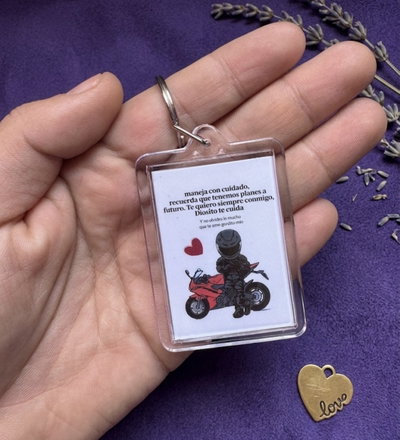 Llavero cuídate (moto)