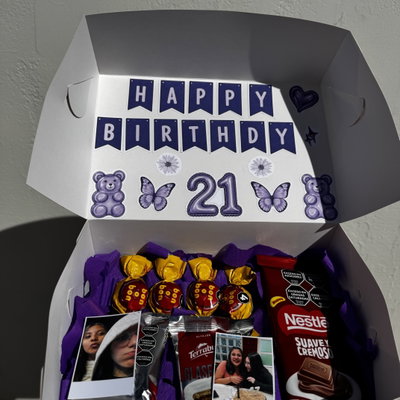 Box feliz cumpleaños purple 
