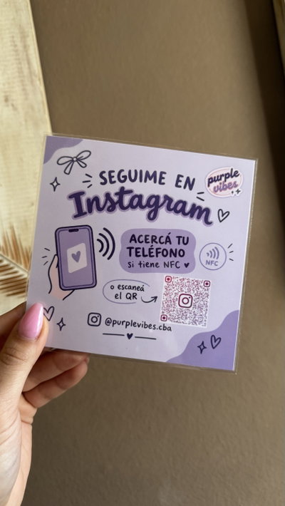 Cartel Instagram con NFC personalizado 