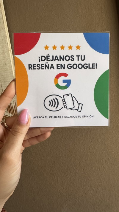 Cartel Google con NFC personalizado 