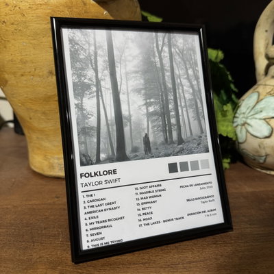 Cuadro Decorativo Taylor Swift – Folklore | Album Poster Minimalista