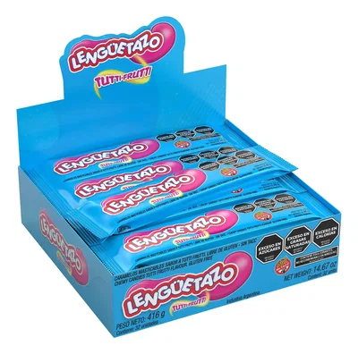Caramelo Masticable Tutti Frutti 32x13g C/U Lenguetazo Georgalos