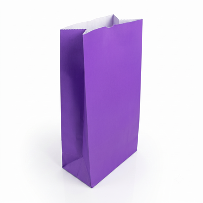 Bolsitas Papel Color Violeta Golosinas Cumpleaños X10