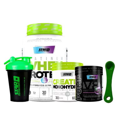 COMBO INICIAL STAR (PROTEÍNA 1KG + CREATINA 300GR + 285GR)
