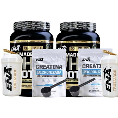 PROTEÍNA 1KG x2 + CREATINA 300 GR x2 ENA