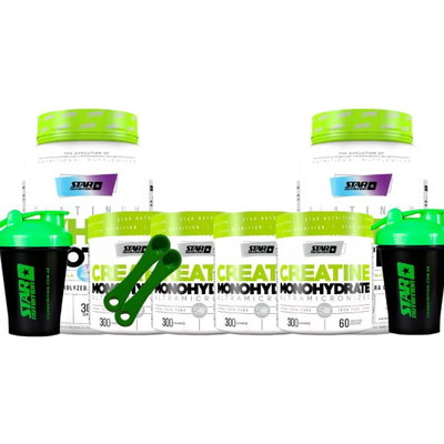 PROTEÍNA 1KG X2 + 4 CREATINAS 300GR STAR
