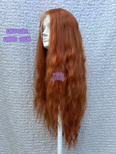 Peluca Lacefront rizada naranja (Soft Kanekalon)