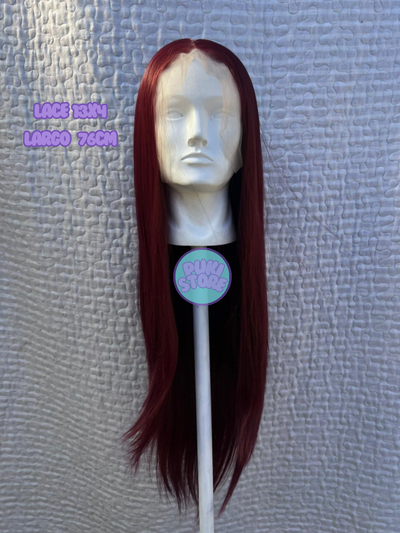 Peluca Lacefront lacia bordó (Soft Kanekalon)