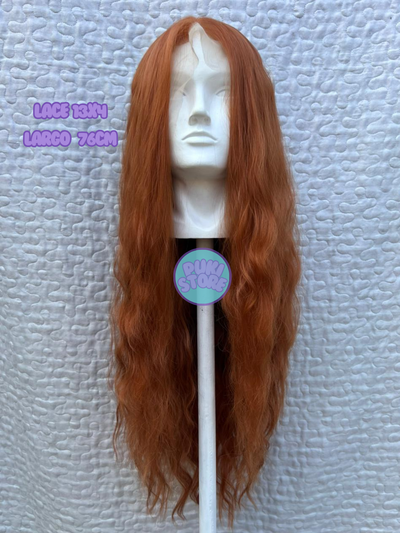 Peluca Lacefront rizada naranja (Soft Kanekalon)
