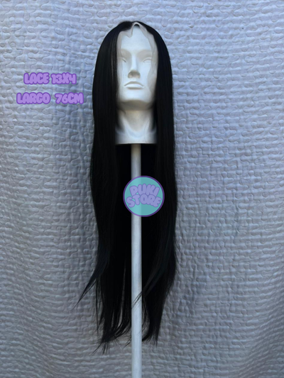 Peluca Lacefront lacia negra (Soft Kanekalon)