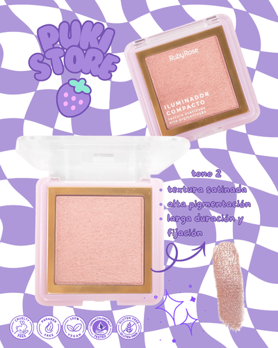 Iluminador compacto satinado Rubyrose