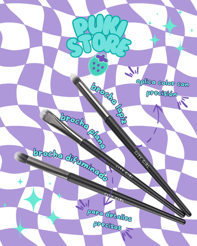 Set de brochas para ojos x3
