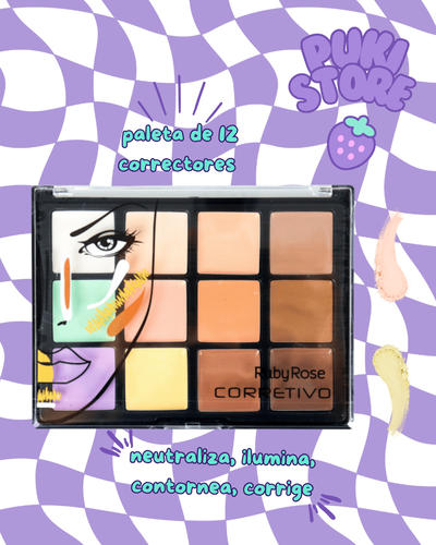 Paleta de 12 correctores Rubyrose